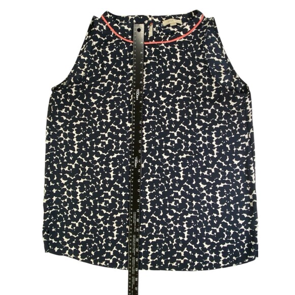 LOFT OUTLET Ann Taylor Top Women’s Abstract Print Blouse Blue White Sz Petite M - Picture 6 of 8